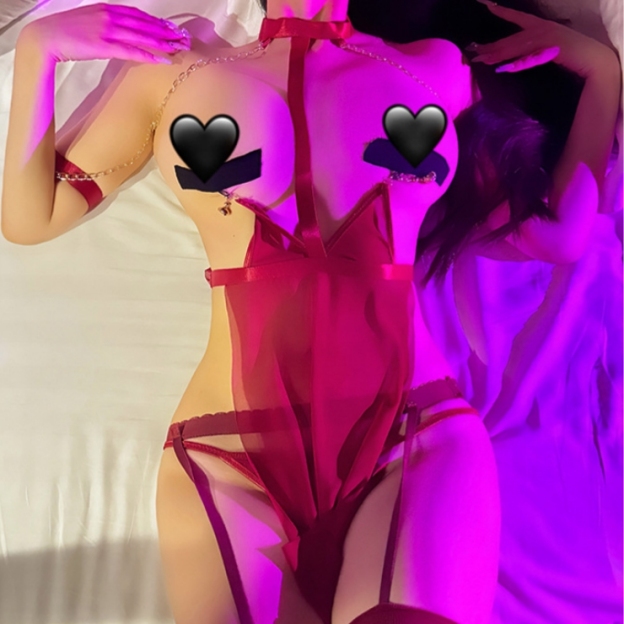 Sexy mesh see-through nipple clamp lingerie