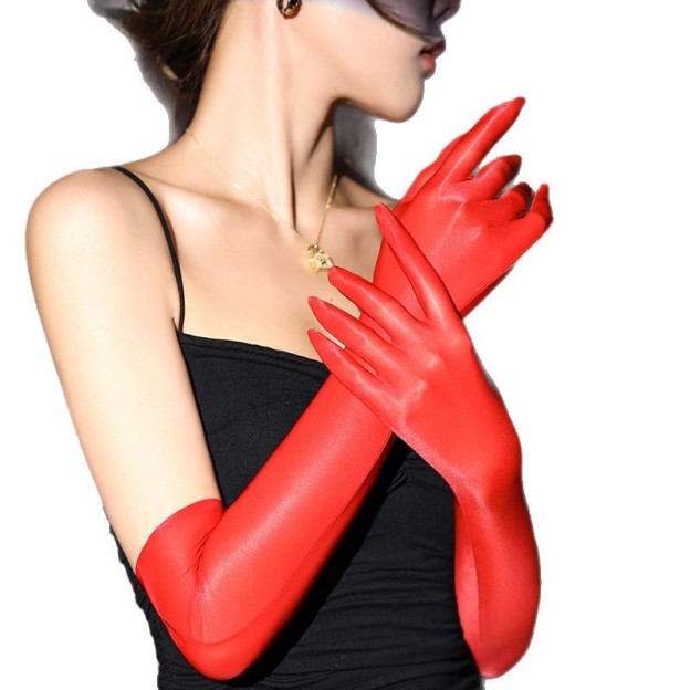 Ultra-thin five-finger gloves, silky smooth, sexy, highly elastic, and glossy.