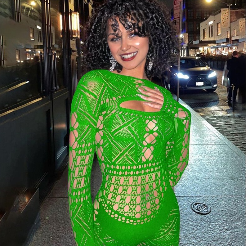 Sexy, sheer lace, high-waisted, form-fitting knitted romper shorts.