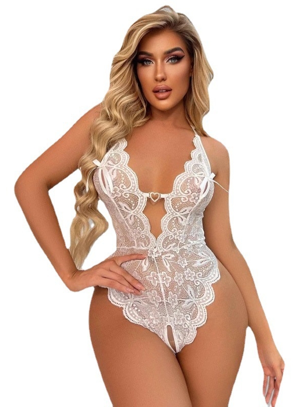 Sexy Deep V jumpsuit sleepwear for ladies