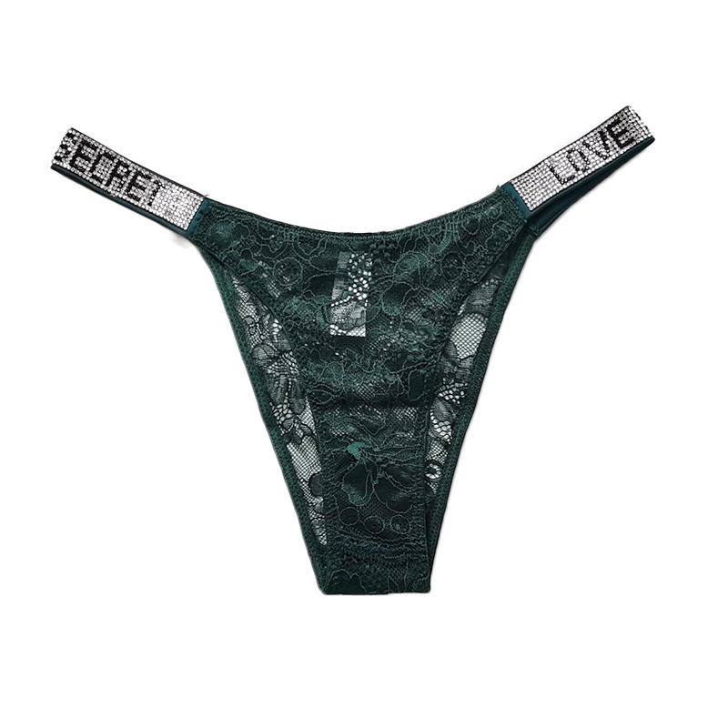 Rhinestone Ultra-thin See-Through Thong Briefs