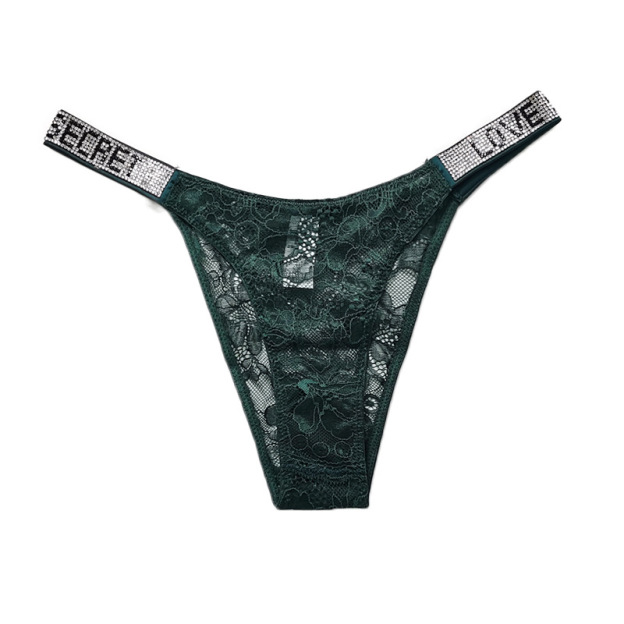 Rhinestone Ultra-thin See-Through Thong Briefs