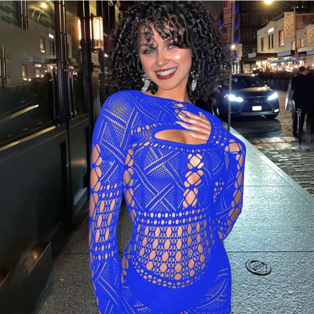 Sexy, sheer lace, high-waisted, form-fitting knitted romper shorts.