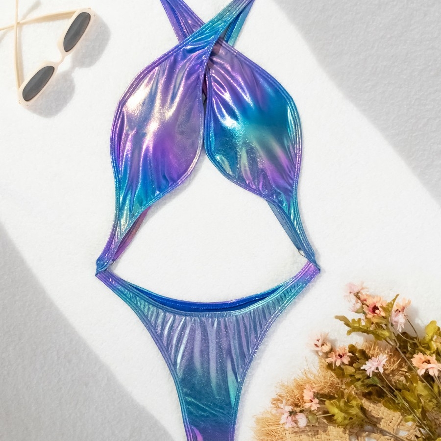 Sexy and minimalist backless halter-neck bodysuit