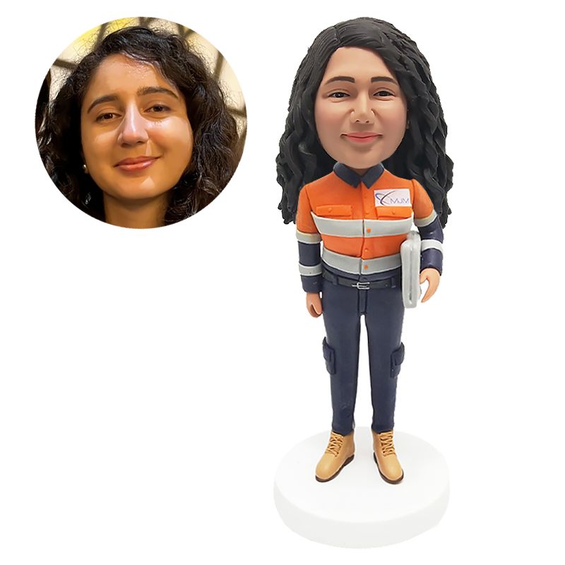 customized bobblehead figure female engineer