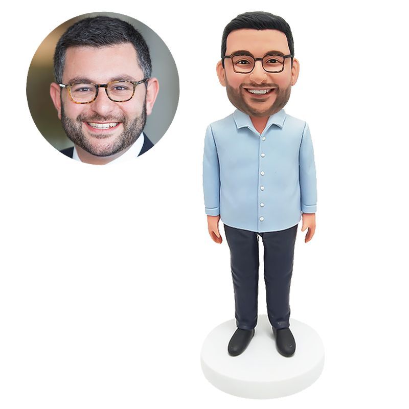 personalised bobble head casual man