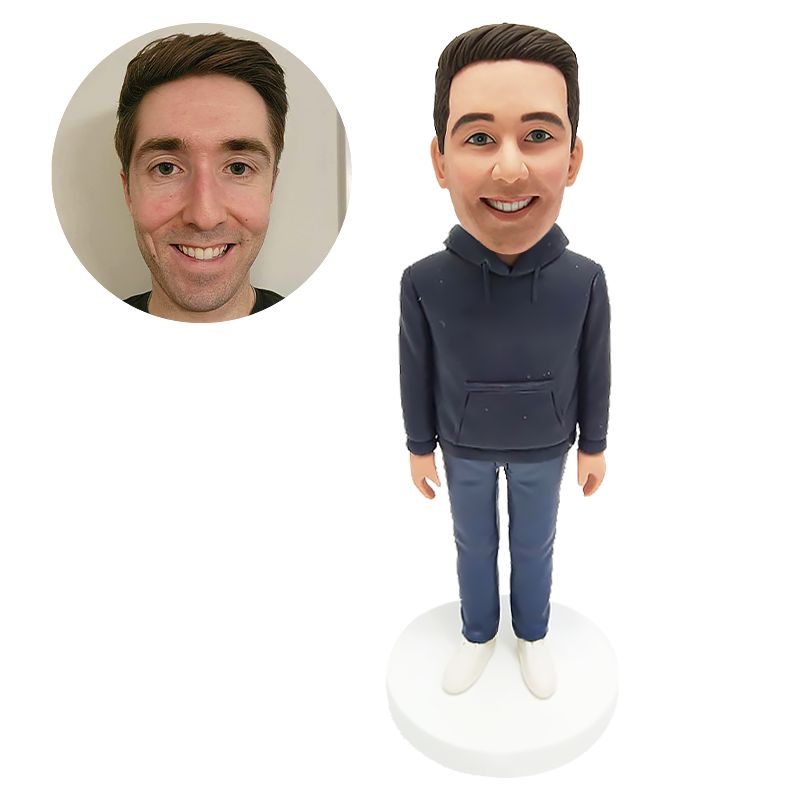 personalized bobblehead casual man in hoodies