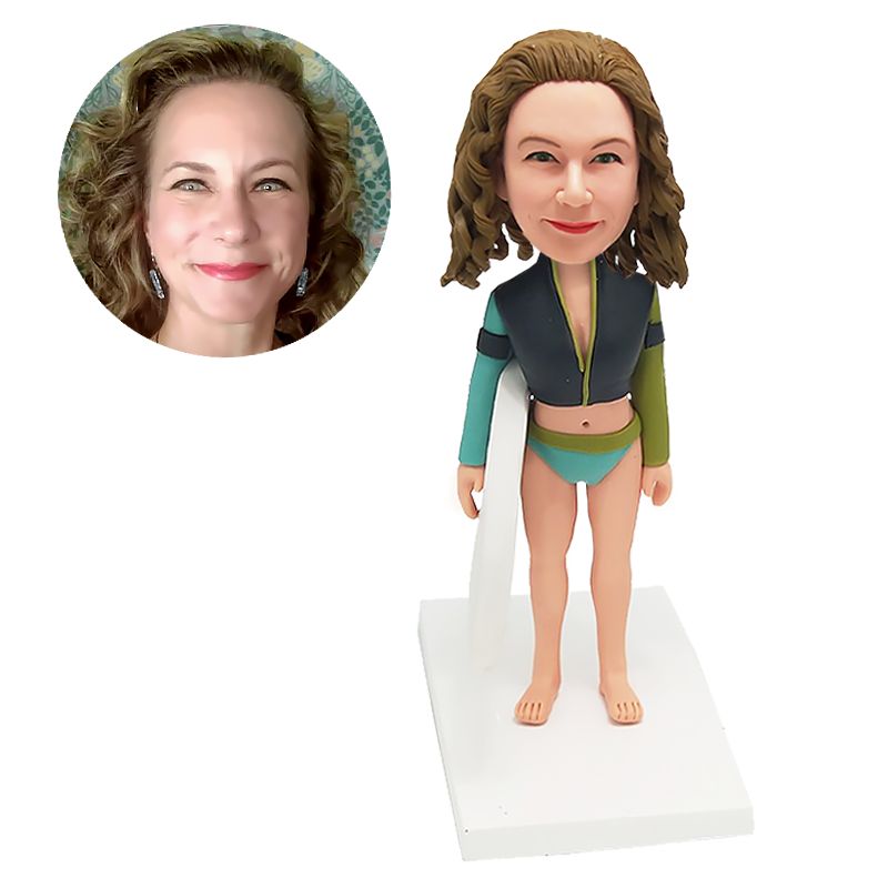 custom female surfer bobblehead
