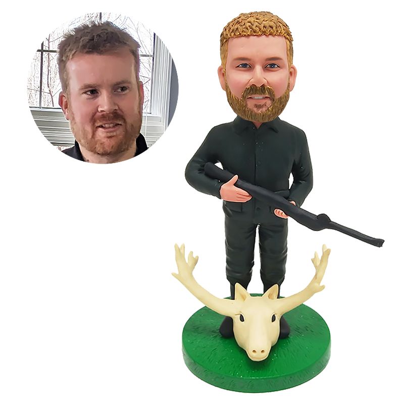 custom hunter bobblehead holding a gun