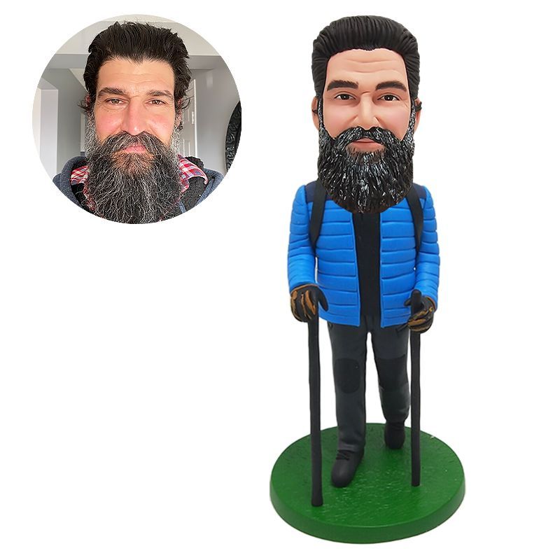 customised hiker bobble head figure