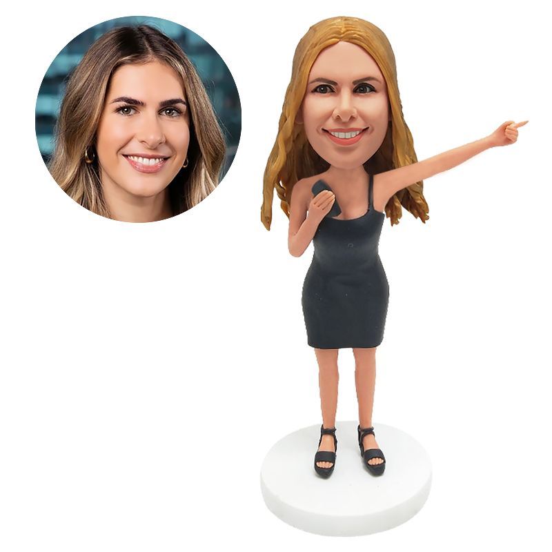 custom made bobblehead sexy lady speaker holding a cell phone