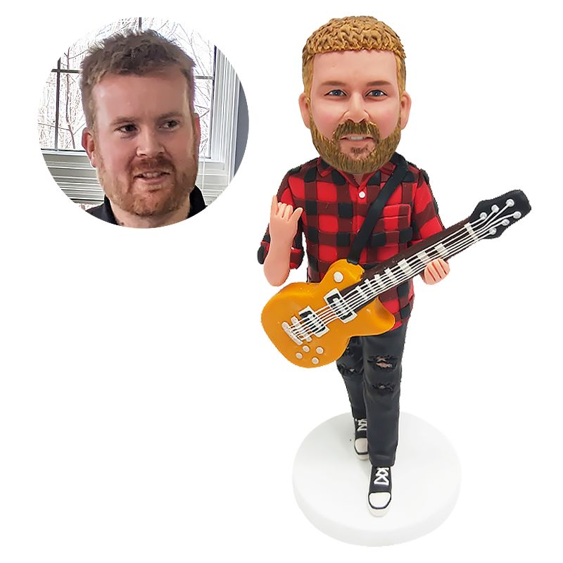 personalised bobblehead figure guitarist figurine