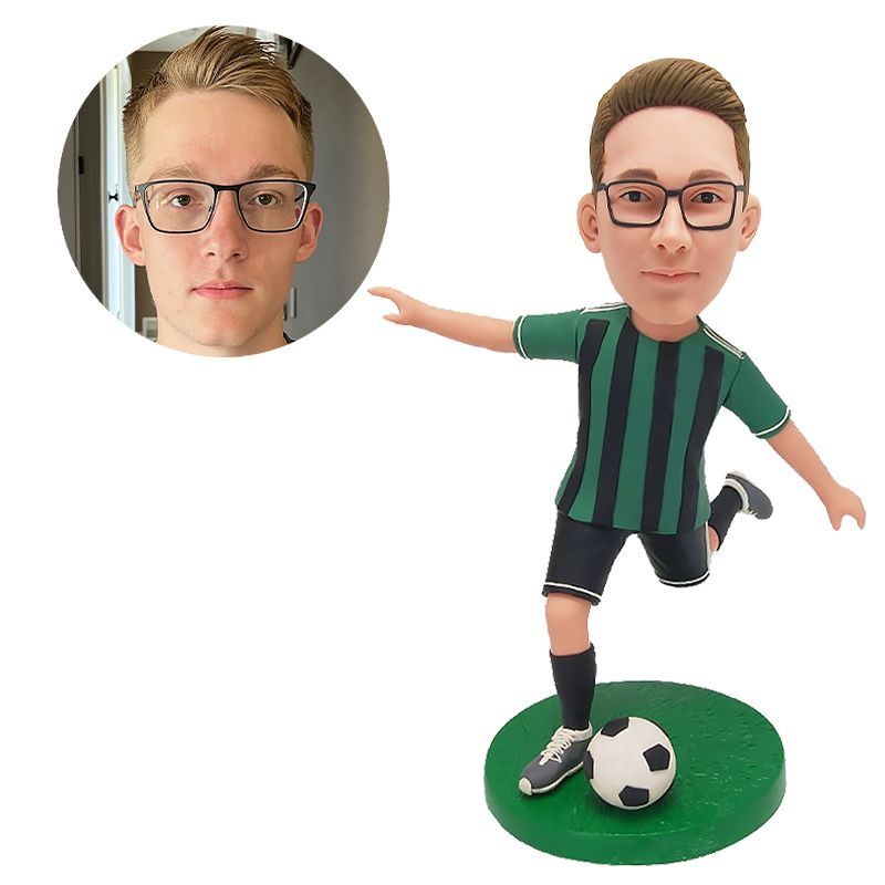 custom bobblehead figure male soccer player
