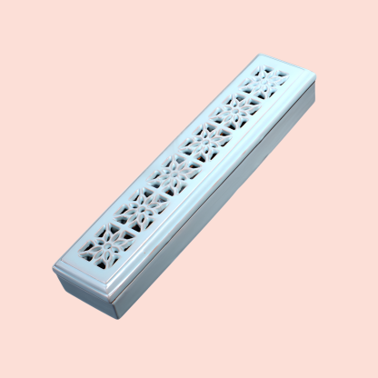 Horizontal Ceramic Incense Burner Box, Hollow Design for Home Aromatherapy