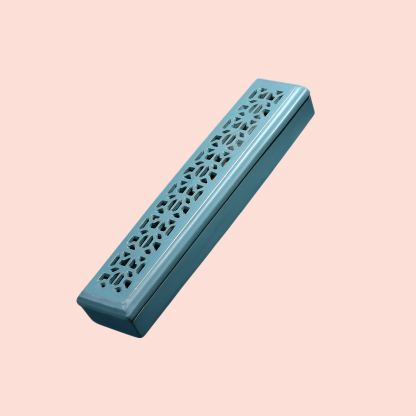 Horizontal Ceramic Incense Burner Box, Hollow Design for Home Aromatherapy