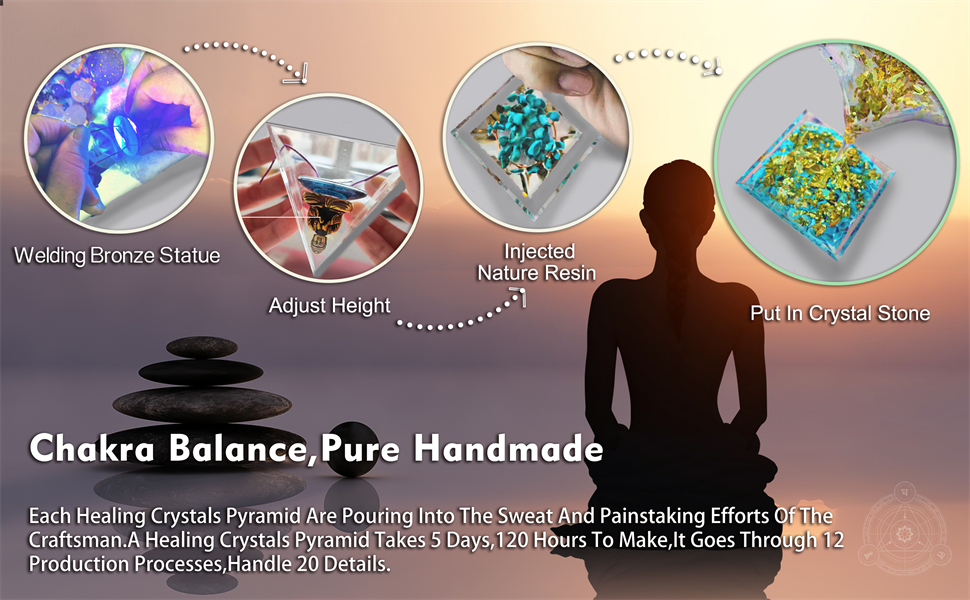 Buddha Statue,Small Buddah Statue,Tiny Buda Cute Buddha in Healing Crystal Orgone Pyramid