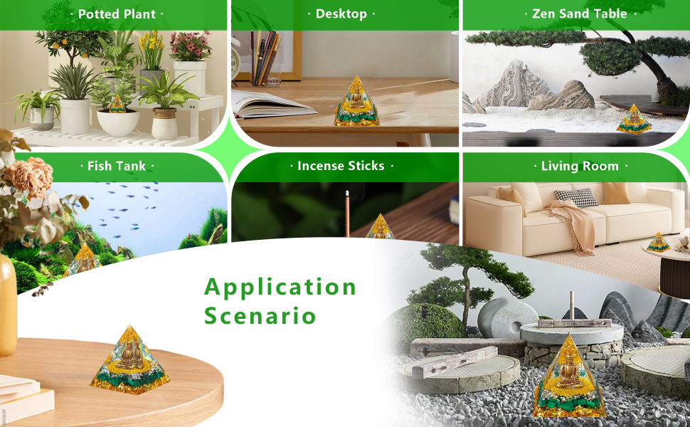 Buddha Statue,Small Buddah Statue,Tiny Buda Cute Buddha in Healing Crystal Orgone Pyramid