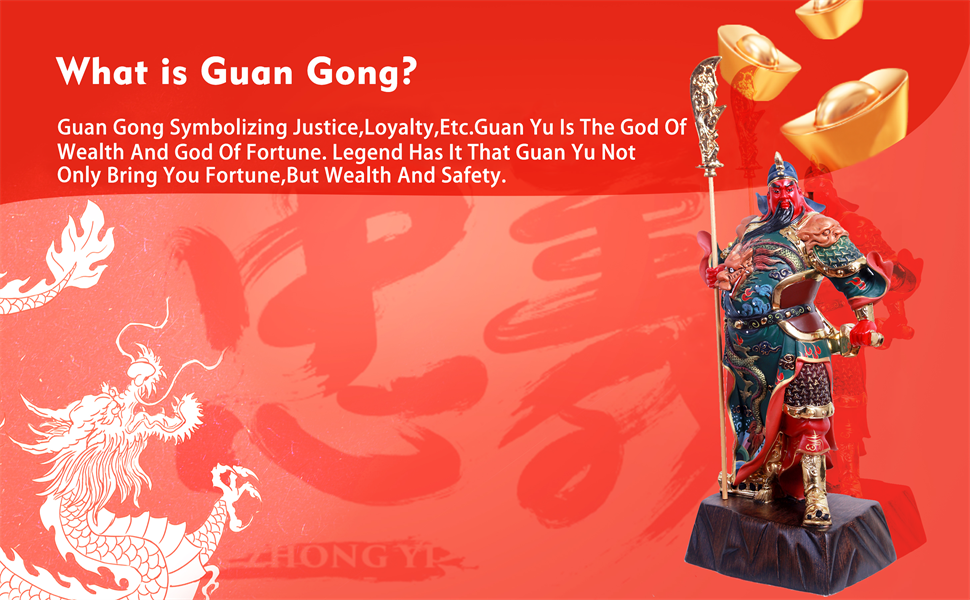 Guan Yu Statue, Guan Gong Statue, Kwan Kung, Kuan Gong Statue - God of Wealth God of Fortune