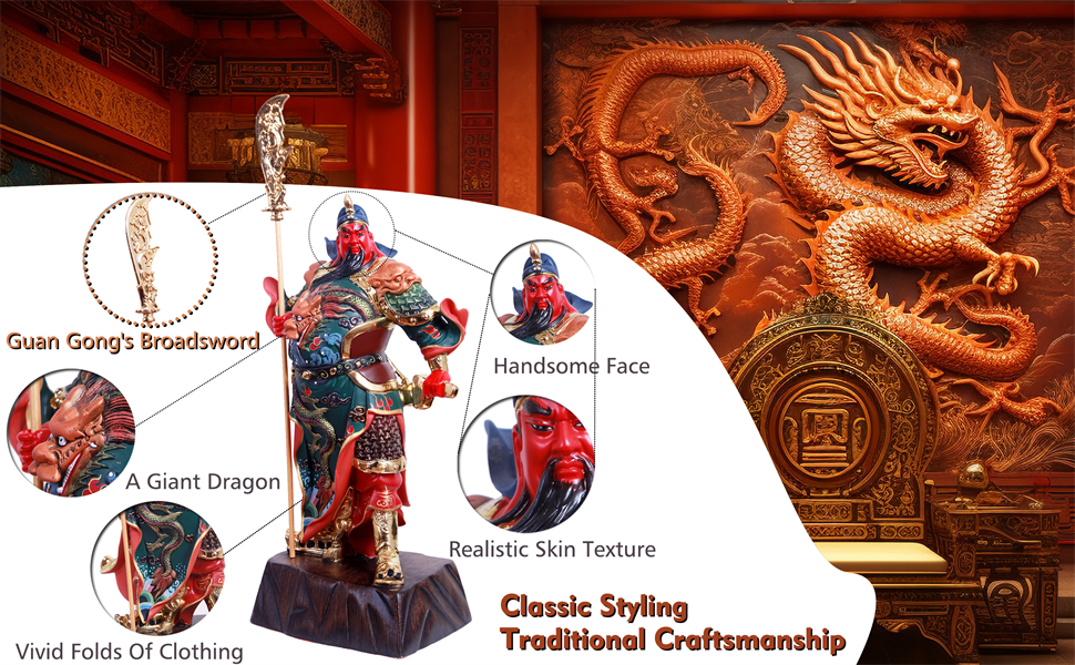 Guan Yu Statue, Guan Gong Statue, Kwan Kung, Kuan Gong Statue - God of Wealth God of Fortune