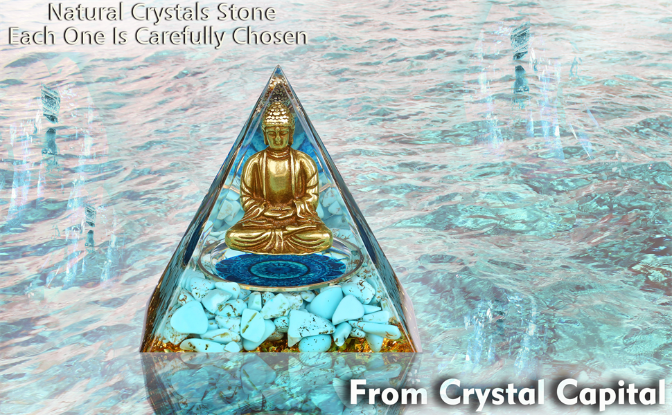 Buddha Statue,Buda Buddah Statue in Healing Crystal Orgone Pyramid-Buddha Figurine,Buddah Sculpture