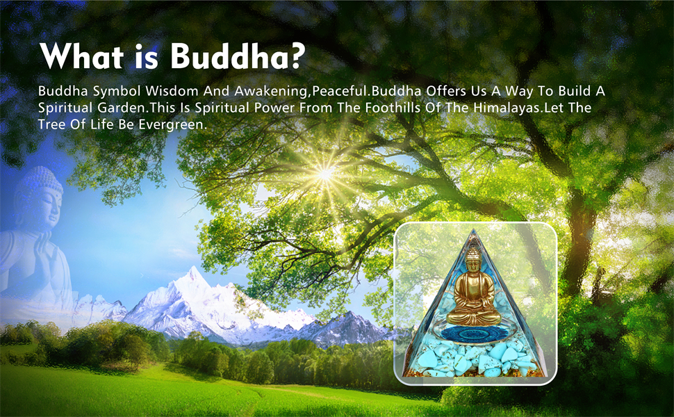 Buddha Statue,Buda Buddah Statue in Healing Crystal Orgone Pyramid-Buddha Figurine,Buddah Sculpture