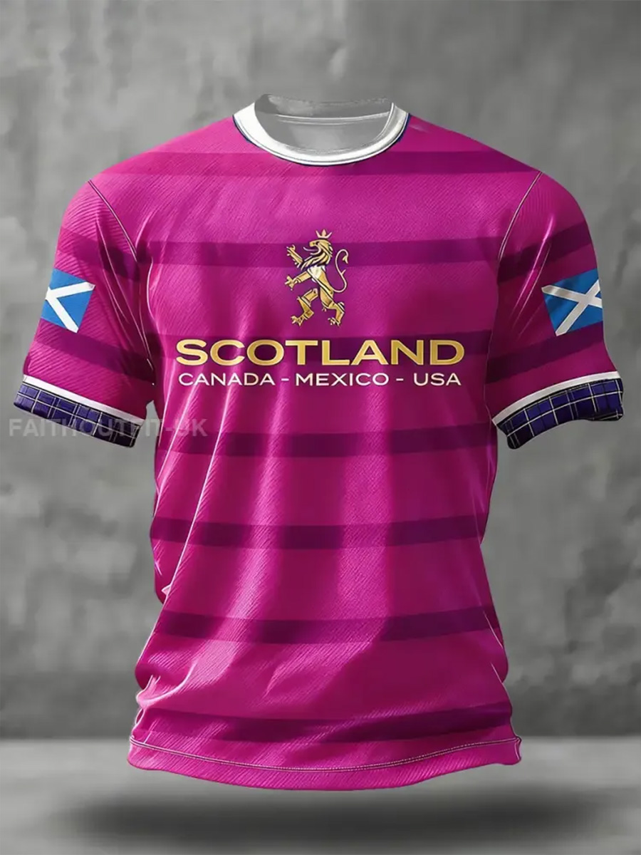 Men's Scotland Football Lover Printed T-shirt