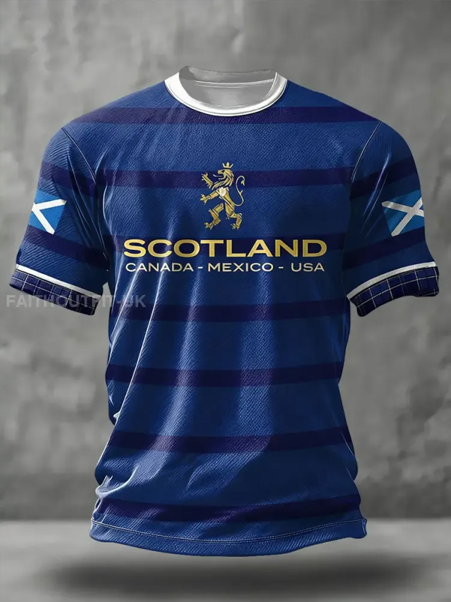 Men's Scotland Football Lover Printed T-shirt