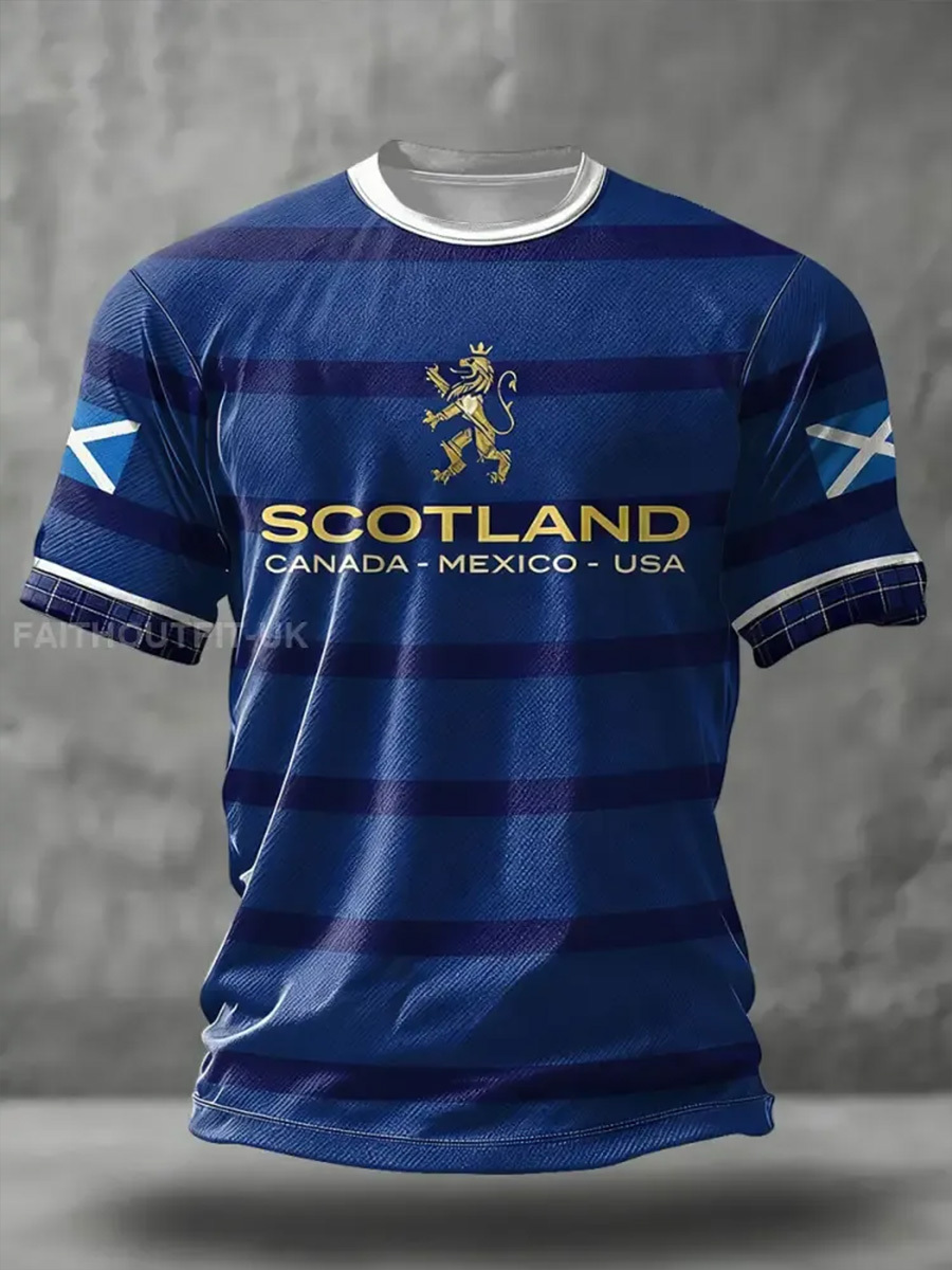 Men's Scotland Football Lover Printed T-shirt