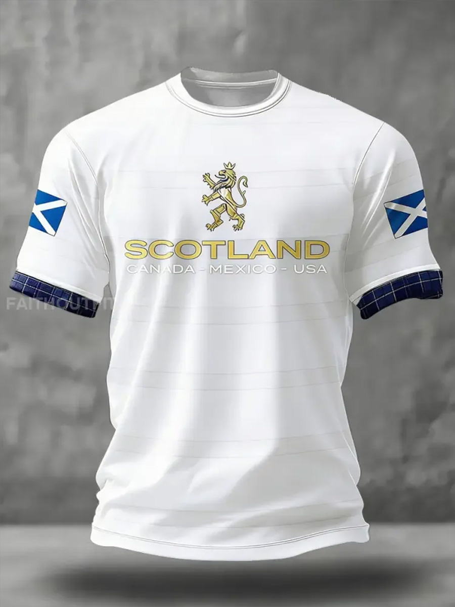 Men's Scotland Football Lover Printed T-shirt