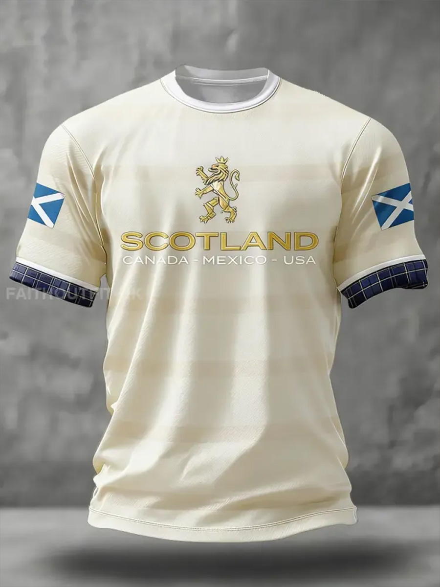 Men's Scotland Football Lover Printed T-shirt