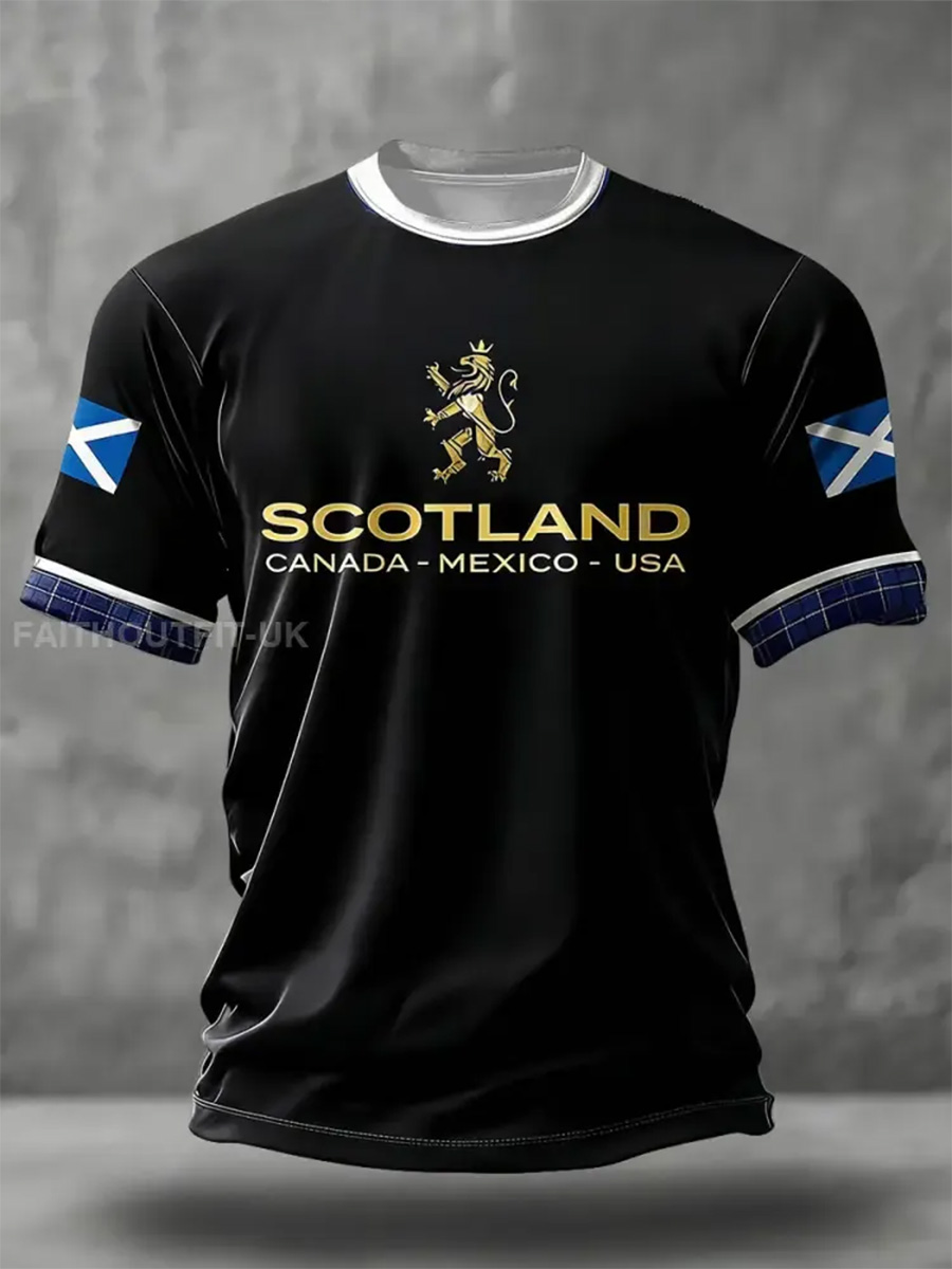 Men's Scotland Football Lover Printed T-shirt