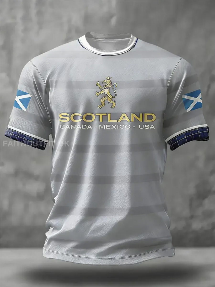 Men's Scotland Football Lover Printed T-shirt