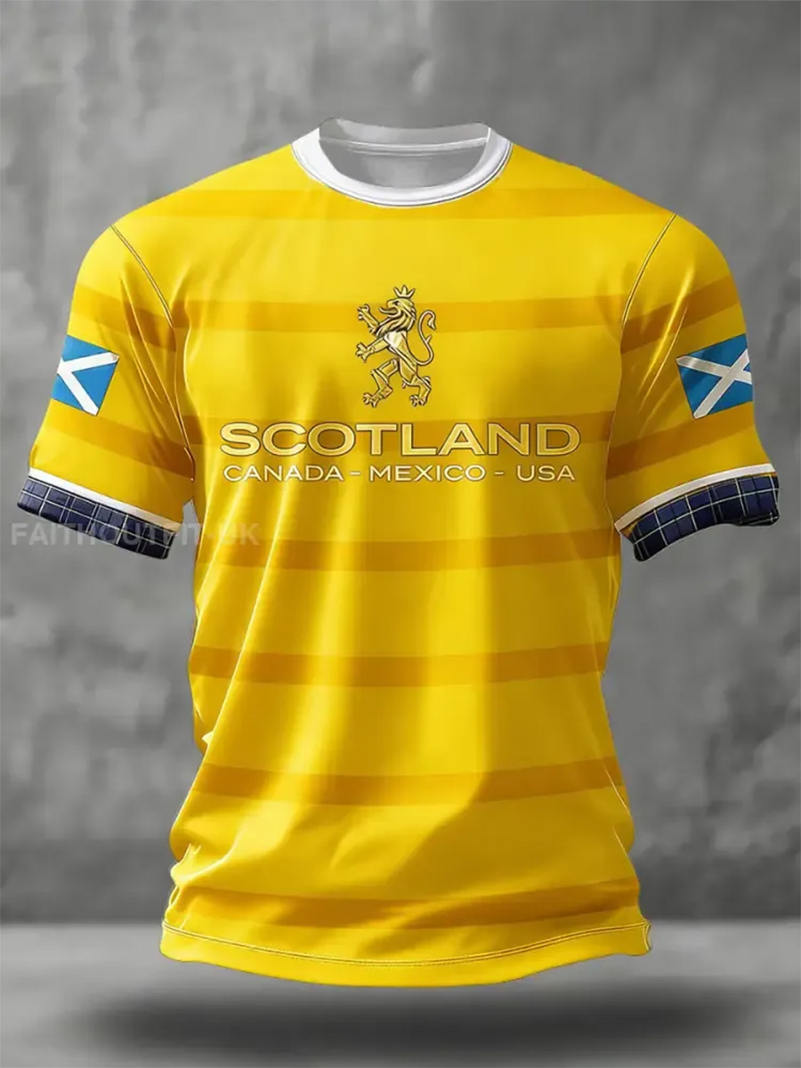 Men's Scotland Football Lover Printed T-shirt
