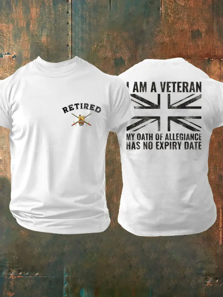 Men’s British Veteran Retired Printed T-shirt