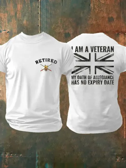 Men’s British Veteran Retired Printed T-shirt