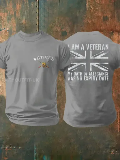Men’s British Veteran Retired Printed T-shirt