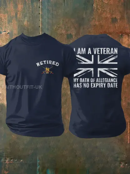 Men’s British Veteran Retired Printed T-shirt
