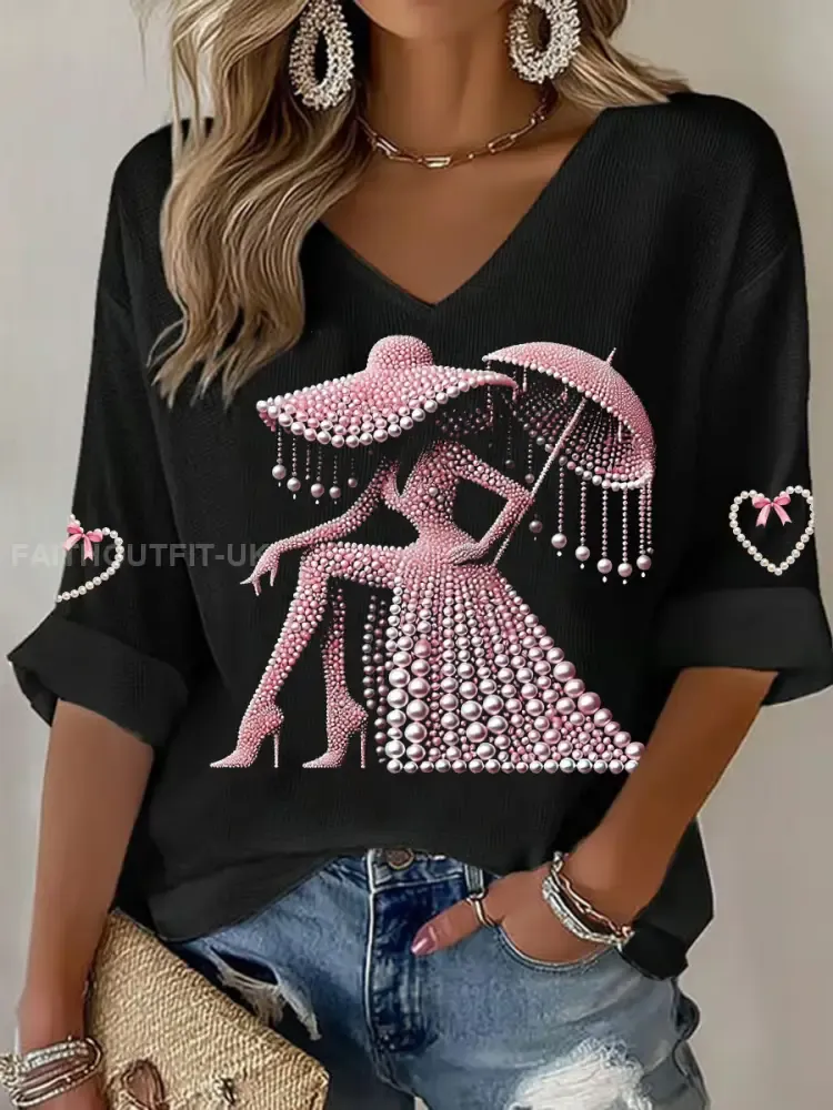 Women’s Breast Cancer Awareness Waffle T-shirt