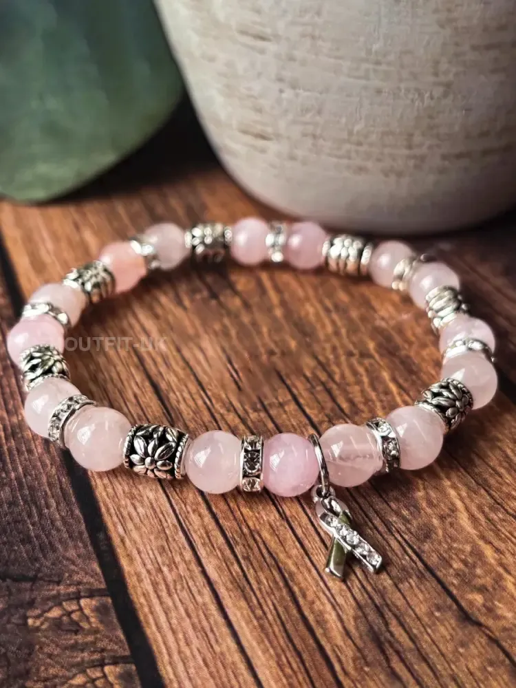 Breast Cancer Awareness Inspired Bead Bracelet - As picture · ONE