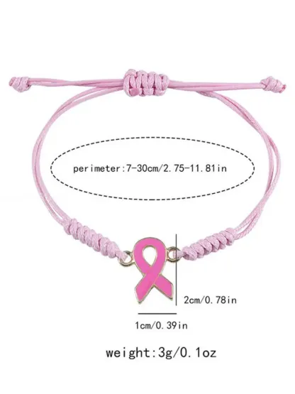 Women’s Breast Cancer Pink Adjustable Bracelet - Pink · ONE