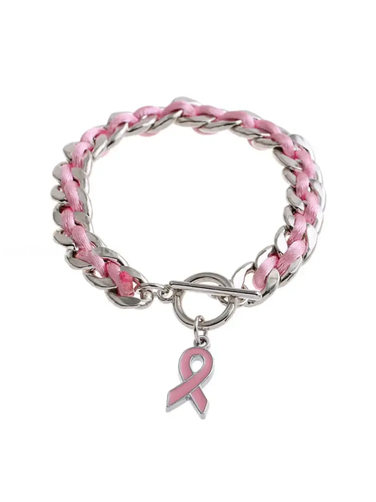 Women’s Breast Cancer Pink Ribbon Bracelet - Pink · ONE