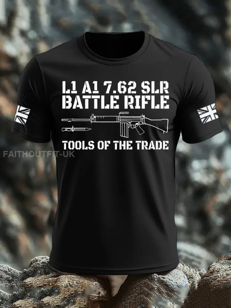 Men’s British Veteran imitation cotton short-sleeved T-shirt