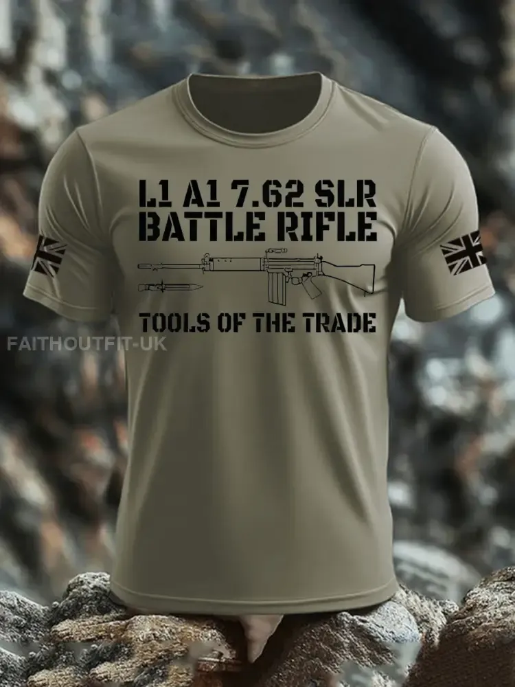 Men’s British Veteran imitation cotton short-sleeved T-shirt