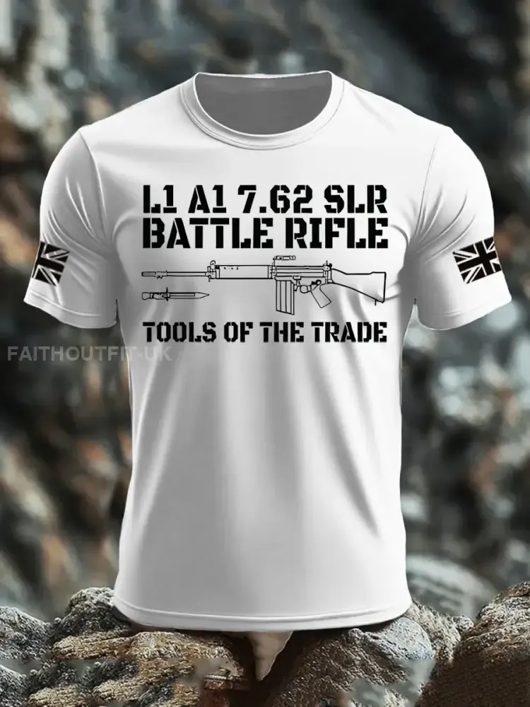 Men’s British Veteran imitation cotton short-sleeved T-shirt