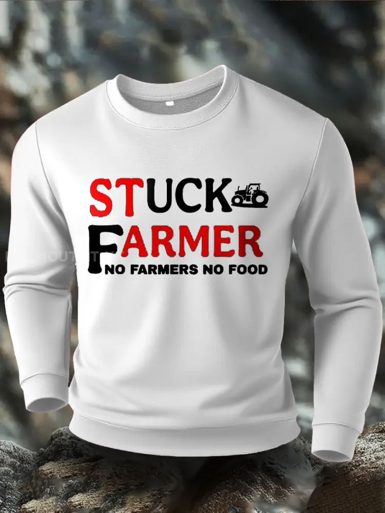 Men’s Stuck Farmer Funny Printed Sweatshirt