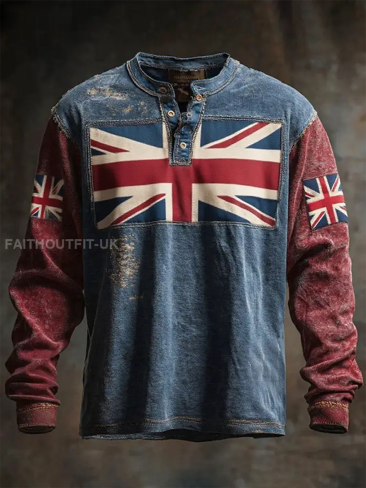 Men’s British Flag Printed Casual T-shirt