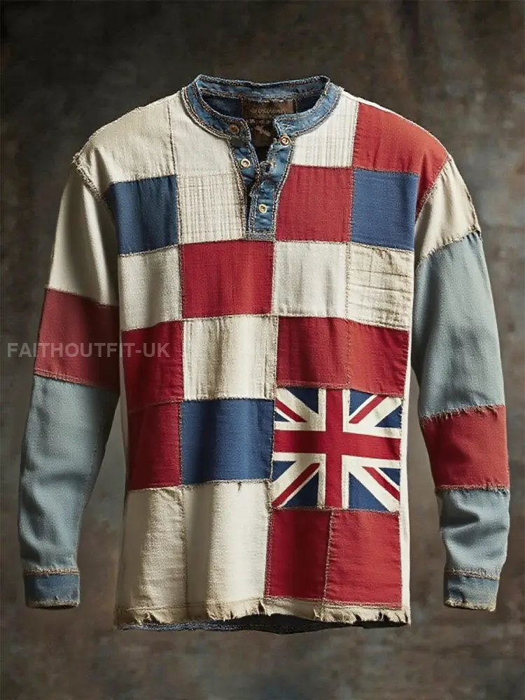Men’s British Flag Printed Casual T-shirt