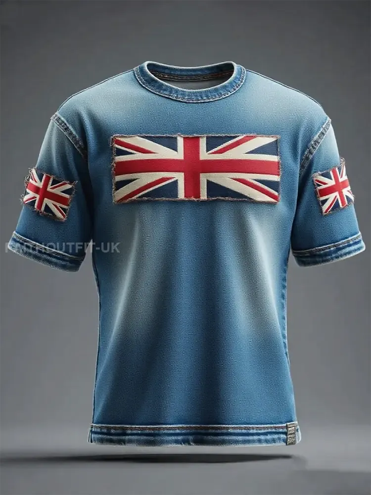 Unisex Union Jack printed short sleeves t-shirt