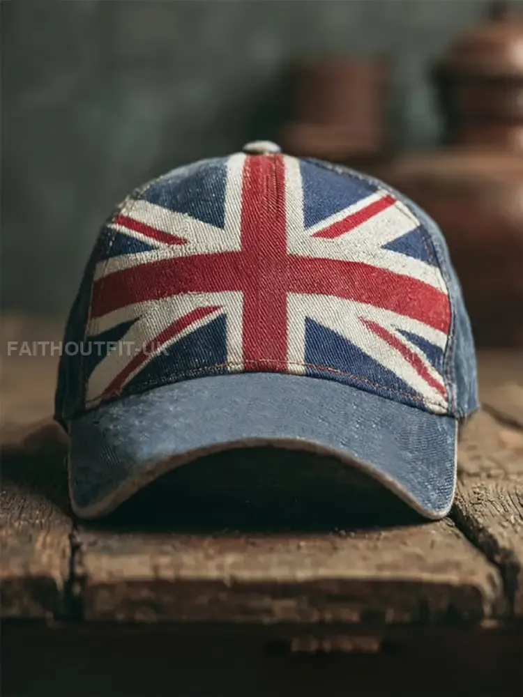 Unisex british flag patchwork Print Hat - As picture · ONE
