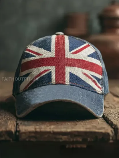 Unisex british flag patchwork Print Hat - As picture · ONE